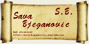 Sava Bjeganović vizit kartica